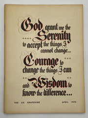 AA Grapevine April 1972 - Spiritual Awareness Recovery Collectibles