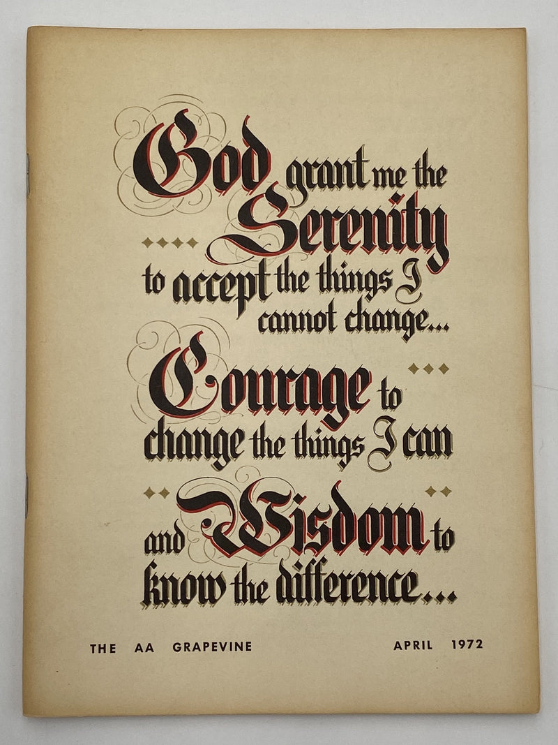AA Grapevine April 1972 - Spiritual Awareness Recovery Collectibles