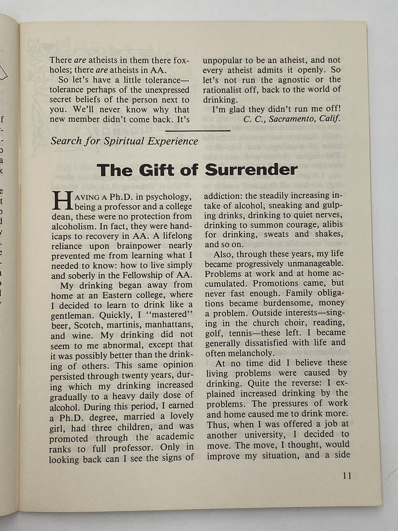 AA Grapevine April 1978 - Search for Spiritual Experience Recovery Collectibles