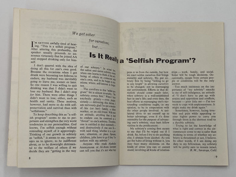 AA Grapevine August 1975 - Breakup of a Marriage Recovery Collectibles