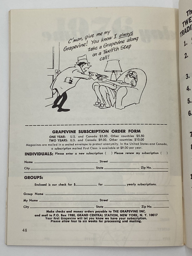 AA Grapevine August 1975 - Breakup of a Marriage Recovery Collectibles