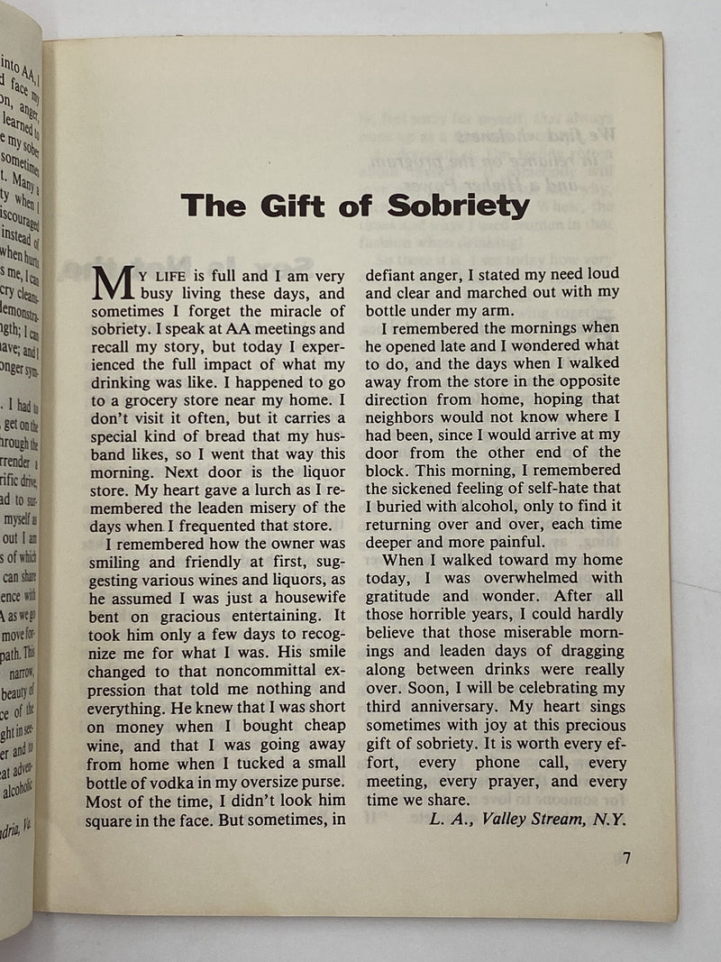 AA Grapevine August 1978 - Living Drug Free Recovery Collectibles