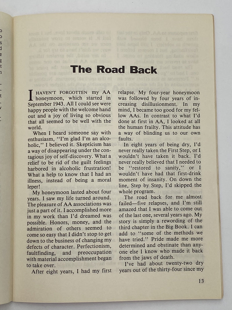 AA Grapevine August 1978 - The Road Back Recovery Collectibles