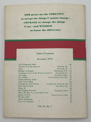 AA Grapevine December 1974 - AA Lingo Recovery Collectibles