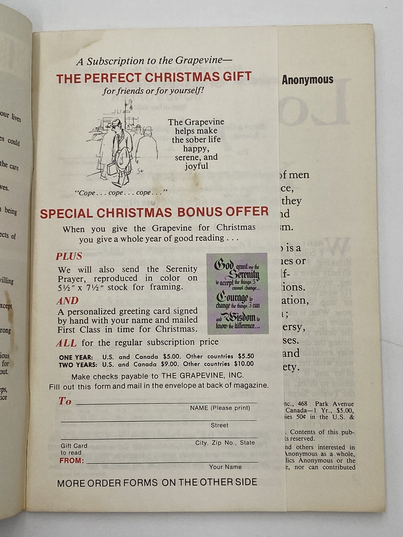 AA Grapevine December 1978 Recovery Collectibles