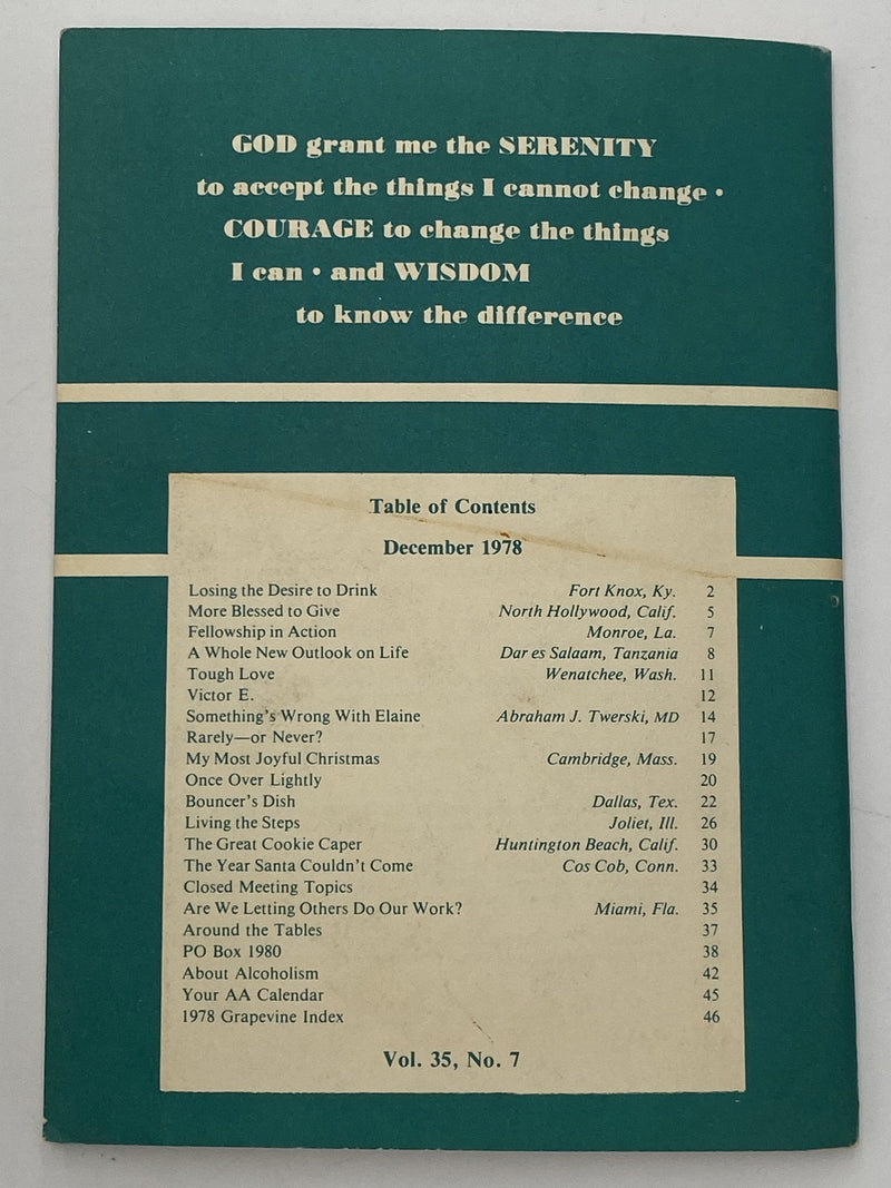 AA Grapevine December 1978 Recovery Collectibles
