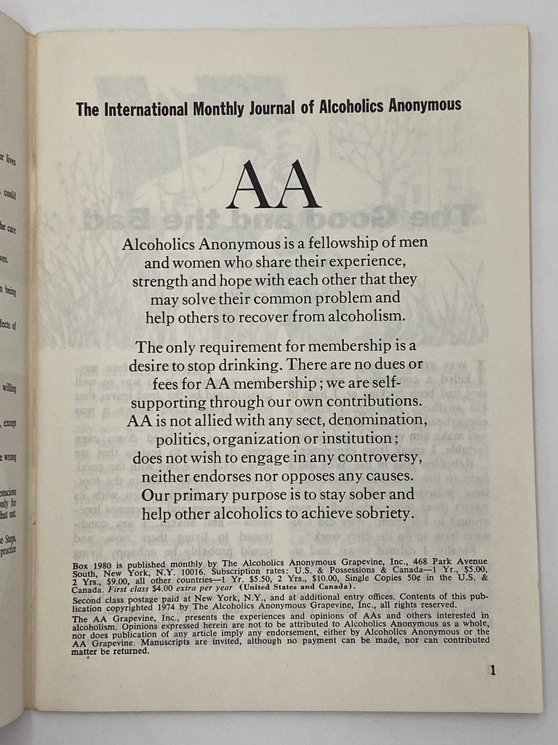 AA Grapevine February 1975 - Self-Esteem Recovery Collectibles