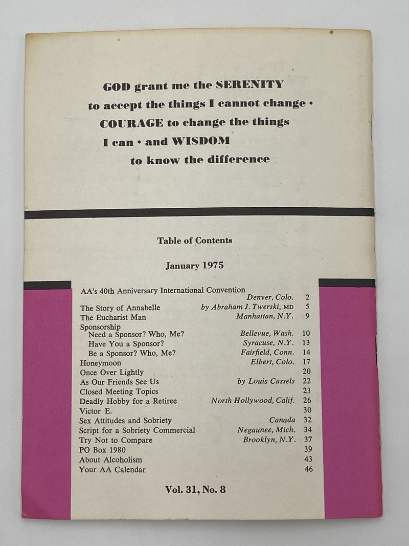 AA Grapevine January 1975 - This is the Year Recovery Collectibles