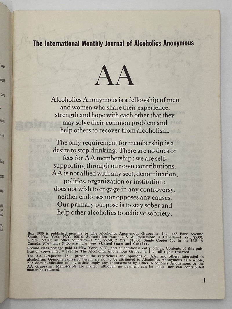 AA Grapevine March 1975 Recovery Collectibles
