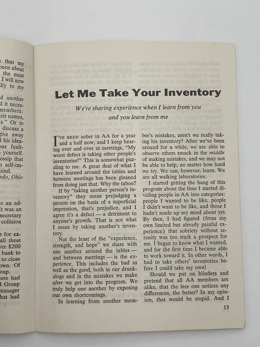 AA Grapevine May 1974 - Let Me Take Your Inventory Recovery Collectibles