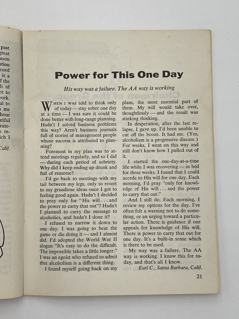 AA Grapevine May 1974 - Power For This One Day Recovery Collectibles