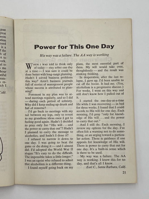AA Grapevine May 1974 - Power For This One Day Recovery Collectibles