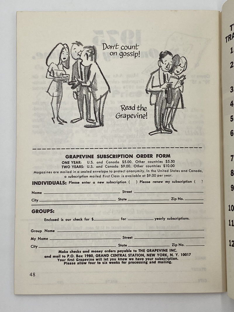 AA Grapevine October 1974 - The Enablers Recovery Collectibles