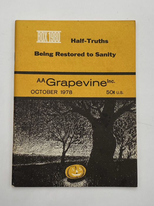 AA Grapevine October 1978 - Half-Truths Recovery Collectibles