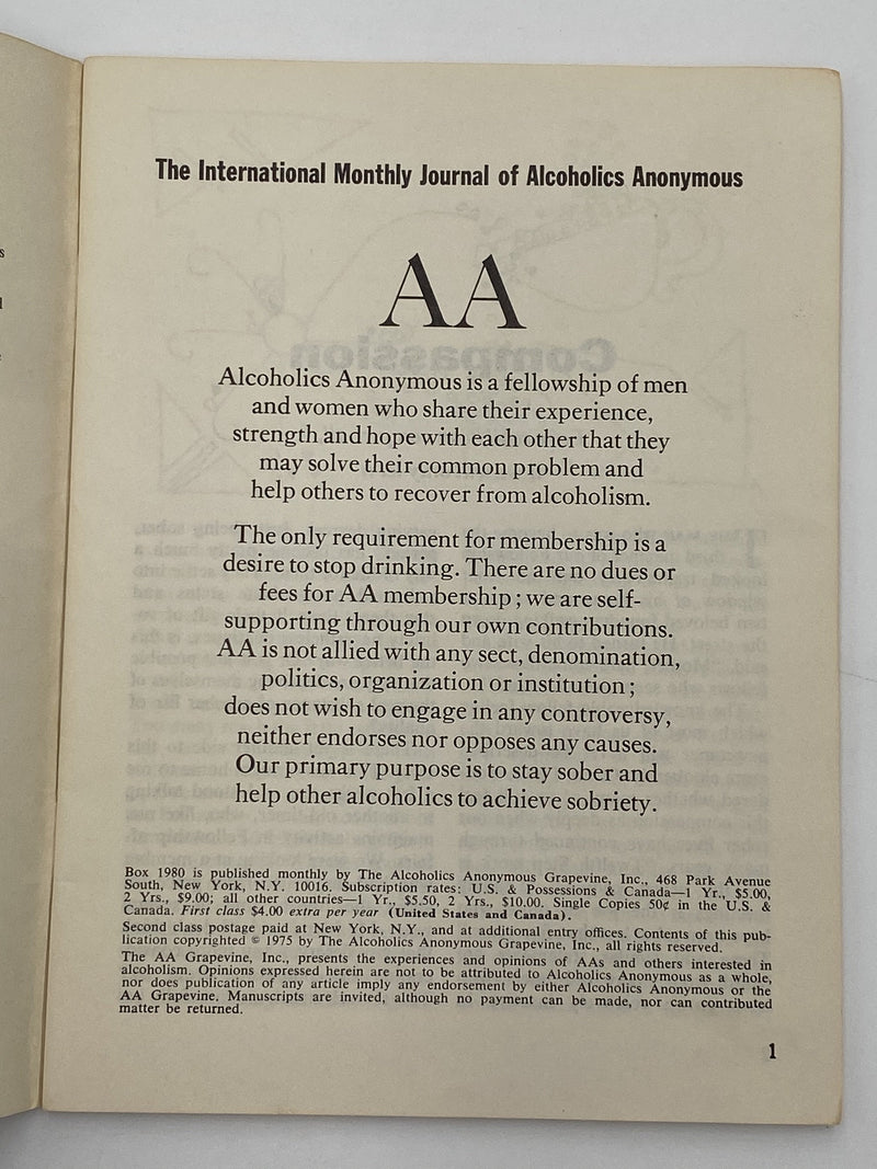 AA Grapevine September 1975 - Changing Patterns of Sponsorship Recovery Collectibles