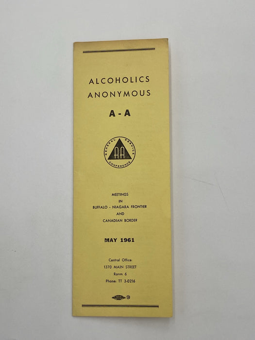 AA Meeting Directory Buffalo New York - May 1961 Recovery Collectibles