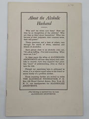 About the Alcoholic Husband - AA Pamphlet Dr. Sucher