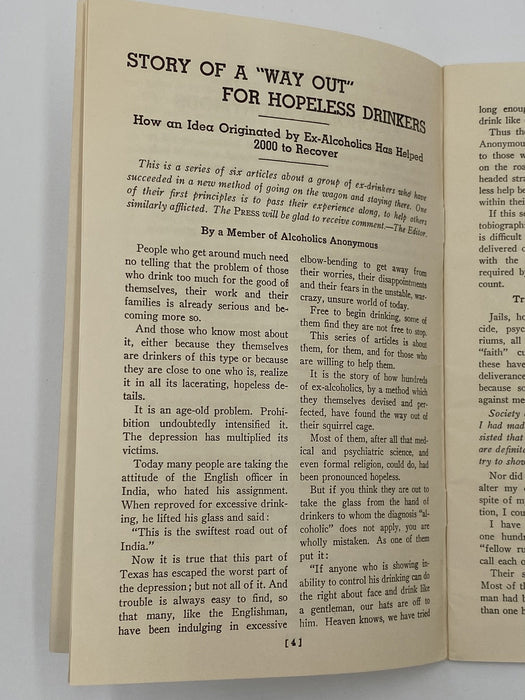 AA Pamphlet - Houston Press Articles - August 1941 Dr. Sucher