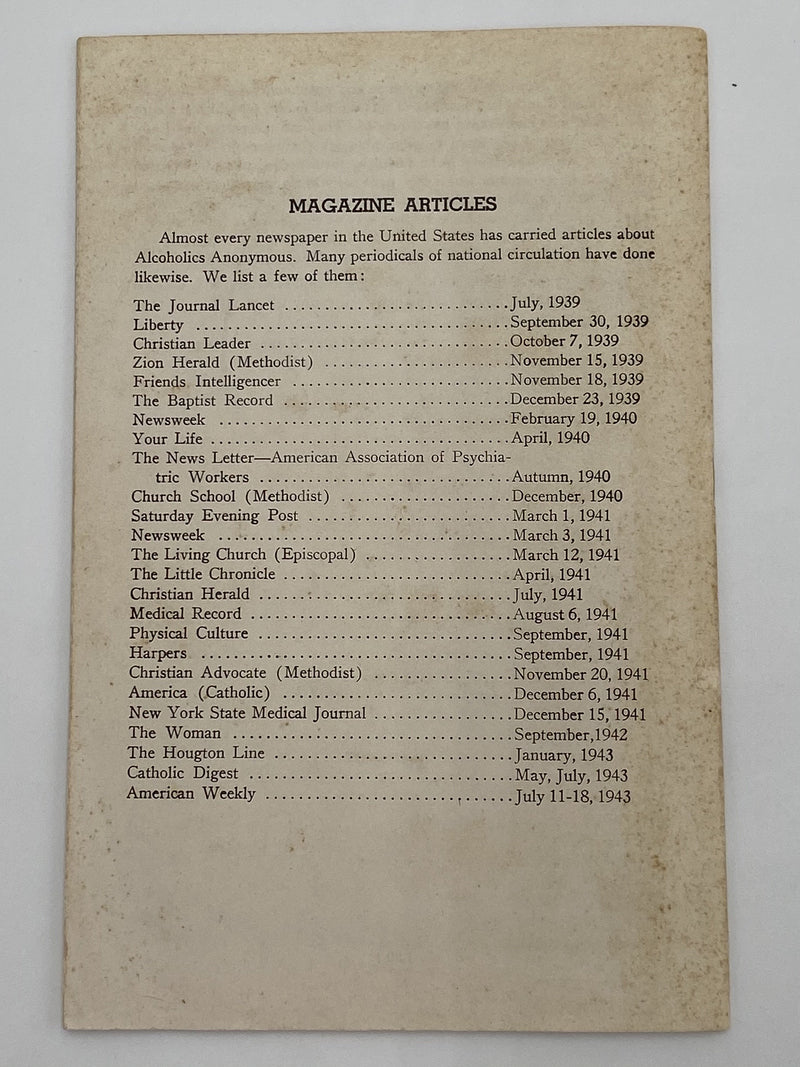 AA Pamphlet from January 1944 Recovery Collectibles