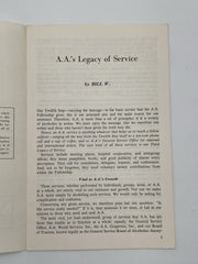 AA’s Legacy of Service by Bill W Recovery Collectibles