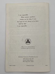 AA’s Legacy of Service by Bill W. - 1974 Recovery Collectibles
