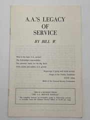 AA’s Legacy of Service by Bill W. - 1974 Recovery Collectibles