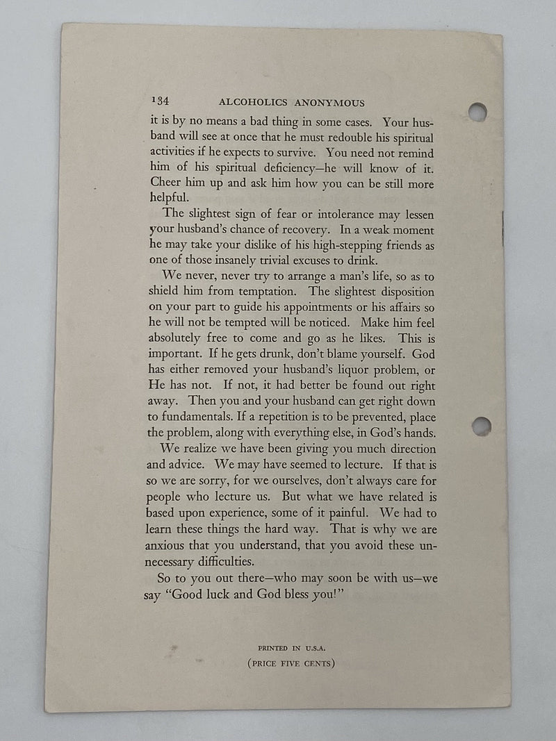 About the Alcoholic Husband - AA Pamphlet Recovery Collectibles