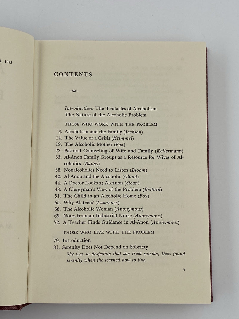 Al-Anon Faces Alcoholism Fourth Printing - 1973 - ODJ Recovery Collectibles