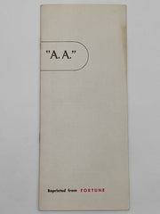 Alcoholics Anonymous - A Uniquely American Phenomenon - Pamphlet Recovery Collectibles