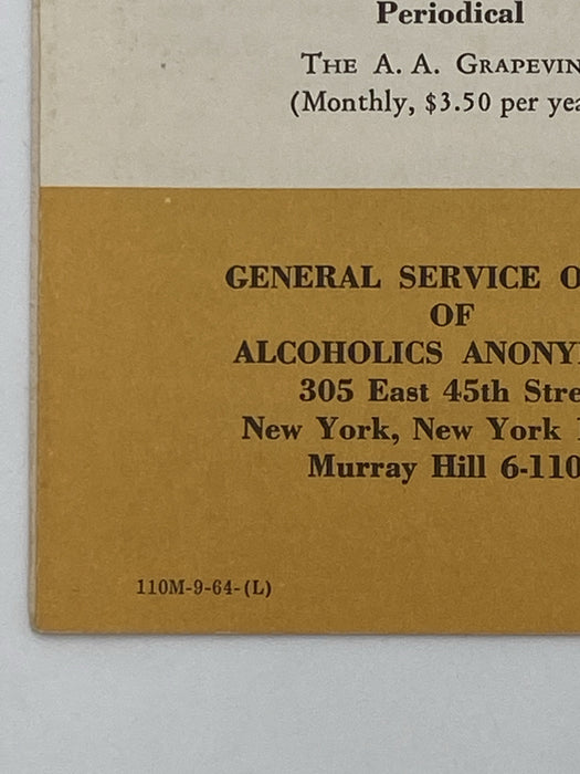 Alcoholics Anonymous: Helpful Ally in Coping with Alcoholism - 1964 Recovery Collectibles
