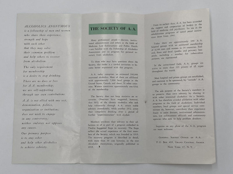 Alcoholics Anonymous: Helpful Ally in Coping with Alcoholism Recovery Collectibles