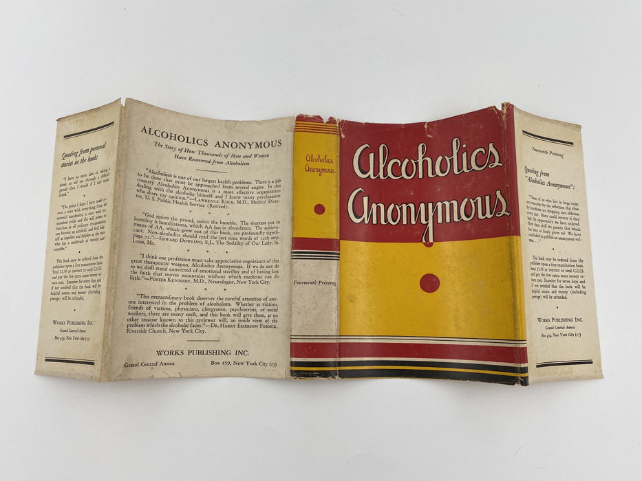 Alcoholics Anonymous 1st Edition 14th Printing 1951 - ODJ Recovery Collectibles
