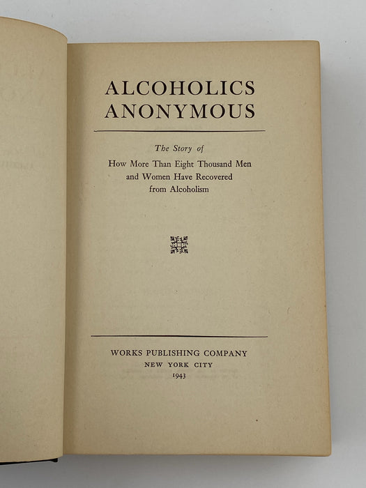 Alcoholics Anonymous Big Book 1st Edition 4th Printing 1943 - Green Cover - ODJ Recovery Collectibles
