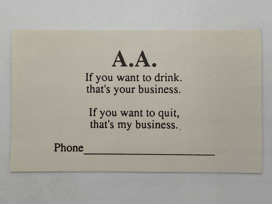 Alcoholics Anonymous Business Card Recovery Collectibles
