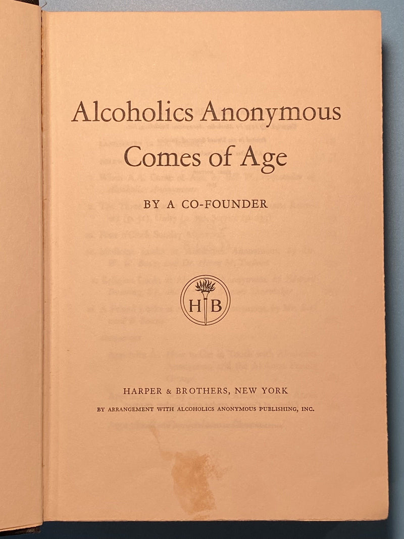Alcoholics Anonymous Comes Of Age - Harper & Brothers 1st Edition 1957 - ODJ David Shaw