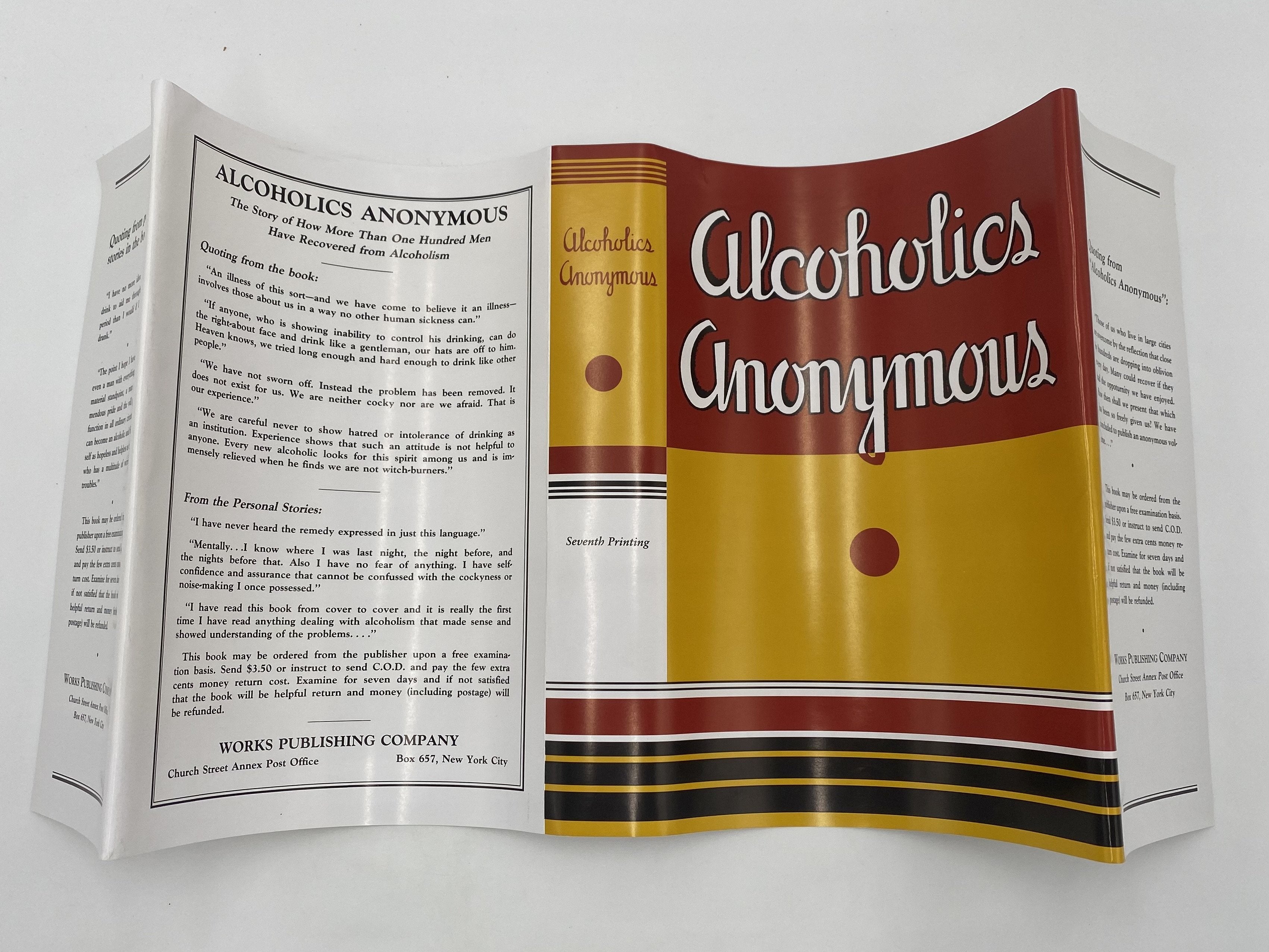 激レア 1989 48cmX36cm AW Big Book 5冊完揃 Alcoholics Anonymous Big Book First Edition 7th Printing 1945