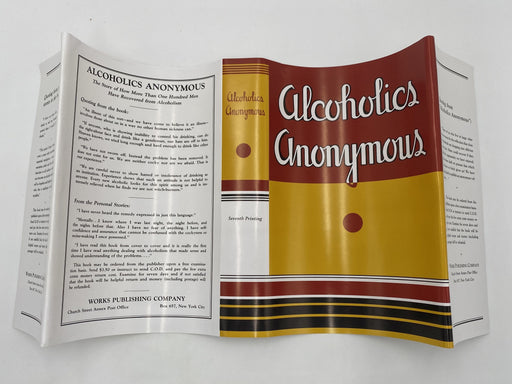 Alcoholics Anonymous Extremely RARE First Edition 7th Printing Big Book 1945 - RDJ Recovery Collectibles