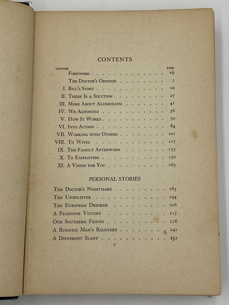 Alcoholics Anonymous Extremely RARE First Edition 7th Printing Big Book 1945 - RDJ Recovery Collectibles