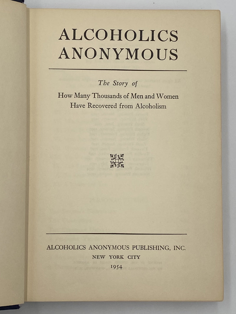 Alcoholics Anonymous First Edition 16th Printing Big Book Dr. Sucher