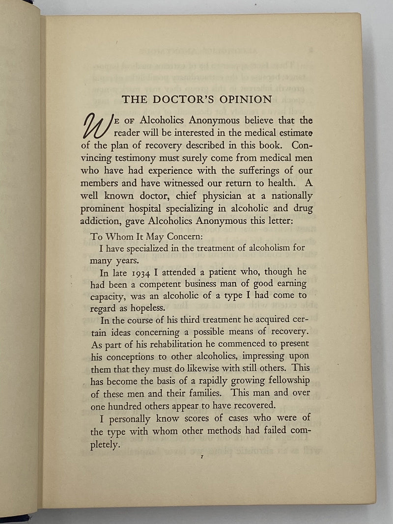 Alcoholics Anonymous First Edition 16th Printing Big Book Dr. Sucher