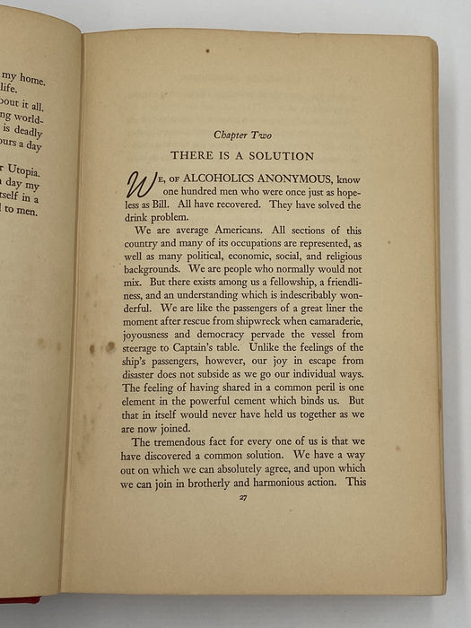 Alcoholics Anonymous First Edition 1st Printing 1939 - RDJ Recovery Collectibles