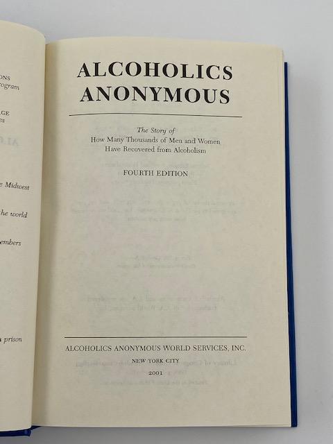 Alcoholics Anonymous Fourth Edition Big Book 3rd Printing Recovery Collectibles