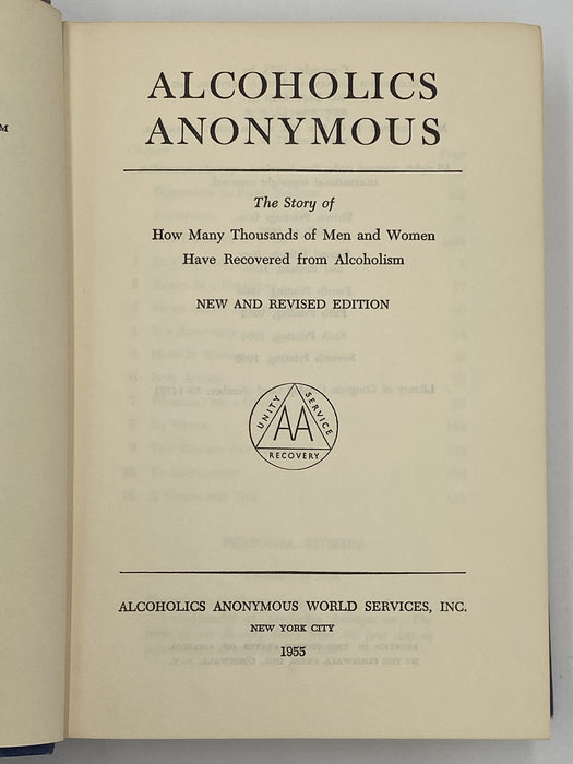 Alcoholics Anonymous Second Edition Big Book 7th Printing Recovery Collectibles