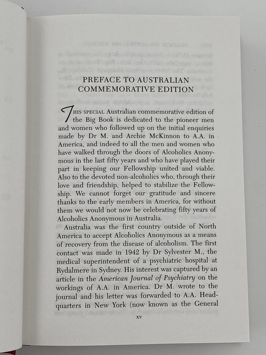Alcoholics Anonymous The Australian Experience - Commemorative Edition 1995 Recovery Collectibles