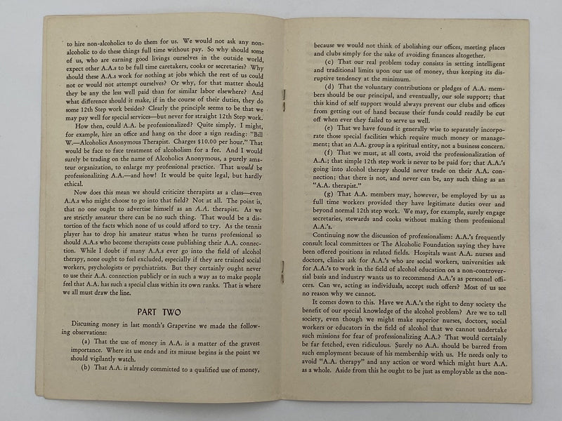 Alcoholics Anonymous Tradition Money - AA Pamphlet Dr. Sucher