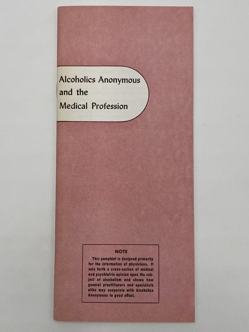 Alcoholics Anonymous and the Medical Profession - January 1955 First Printing Pamphlet Paul Henke