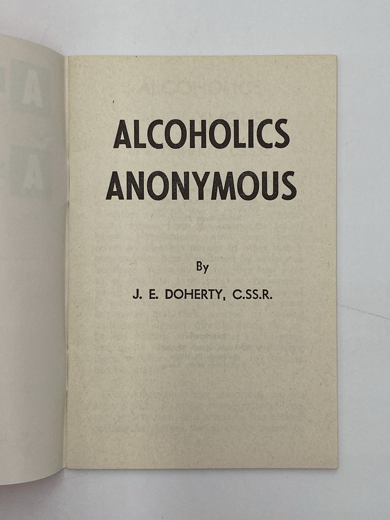 Alcoholics Anonymous by J.E. Doherty - 3rd Printing 1957 Recovery Collectibles