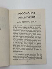 Alcoholics Anonymous by J.E. Doherty - 3rd Printing 1957 Recovery Collectibles