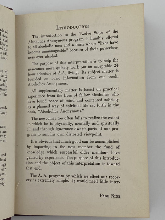 An Interpretation Of The Twelve Steps of the Alcoholics Anonymous Program - 1948 Recovery Collectibles