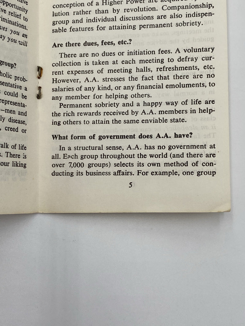 An Introduction to AA - Broward County 1959 Recovery Collectibles